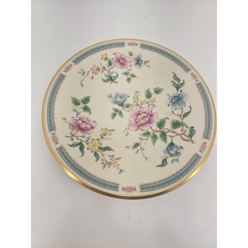 Vintage Lenox Morning Blossom 10.5in floral gold edge plate USA